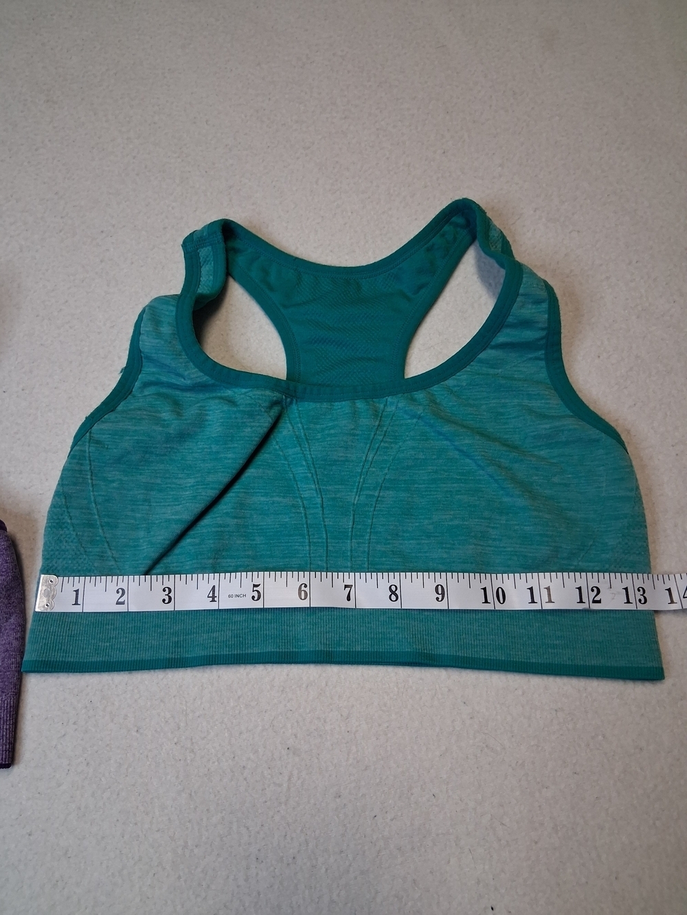 4/20$ ➡️ Purple Front-Zip Sports Bra + Teal Racerback Sports Bra Set - Picture 4 of 4